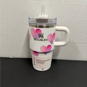 Stanley Quencher H2.0 Tumbler with Pink and Purple Hearts